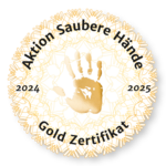 Goldzertifikat der Aktion Saubere Hände für die Jahre 2024 und 2025